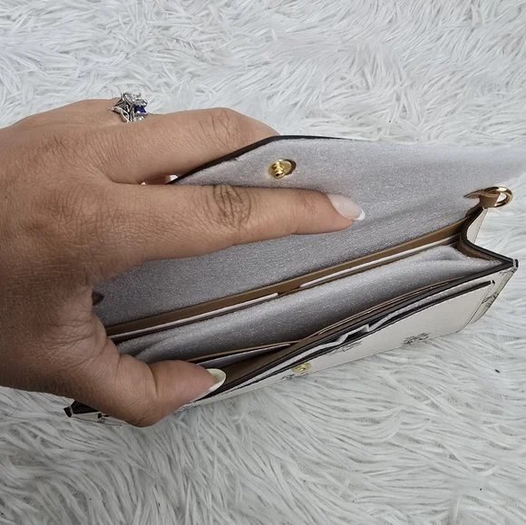 Coach Floral Pastel White And Gold Wallet - Picture 9 of 9